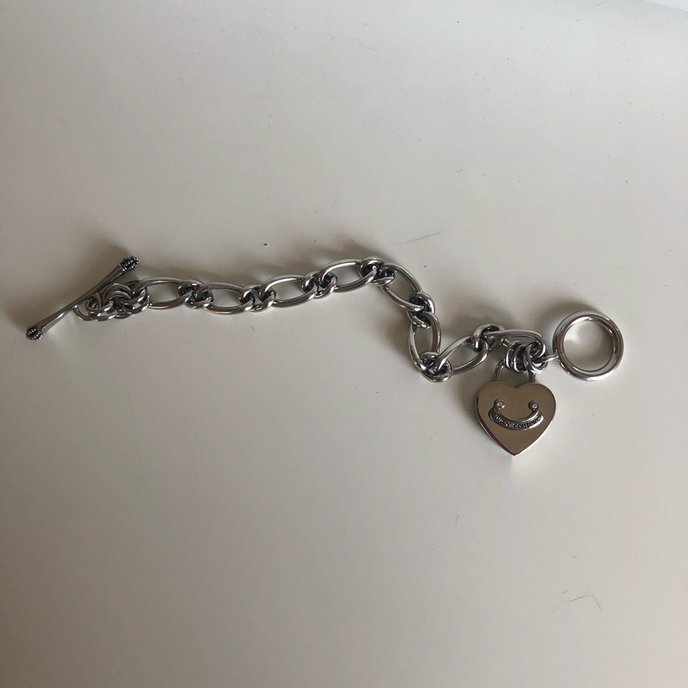 Juicy couture silver chain bracelet with charm
